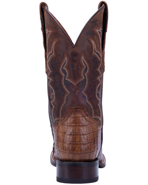 Dan Post Men's Kingsly Chocolate Caiman Western Boots - Wide Square Toe, Chocolate, hi-res