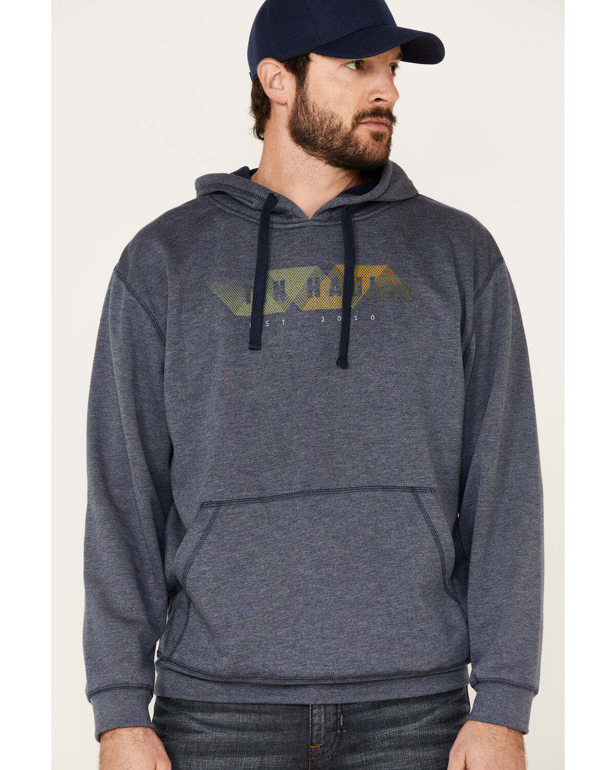 Image #1 - Tin Haul Men's Geometric Abstract Logo Hooded Sweatshirt, Blue, hi-res