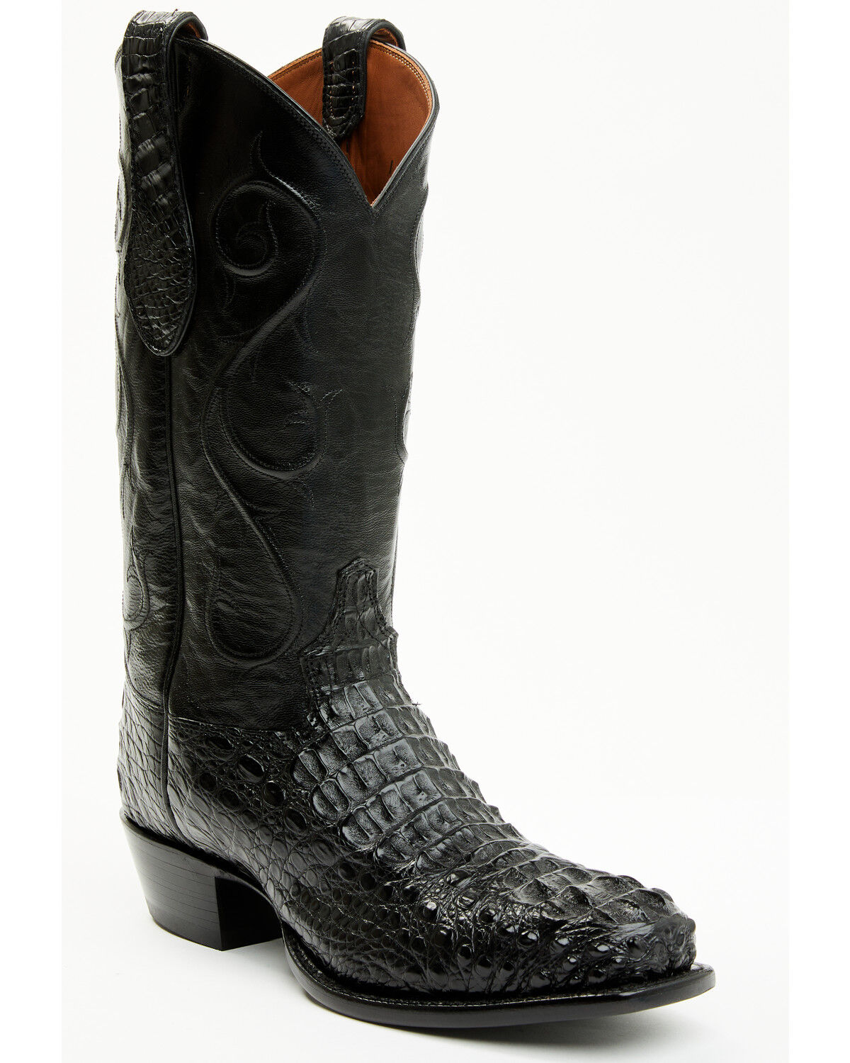 Image #1 - Tony Lama Men's Exotic Hornback Caiman Western Boots - Square Toe, Black, hi-res
