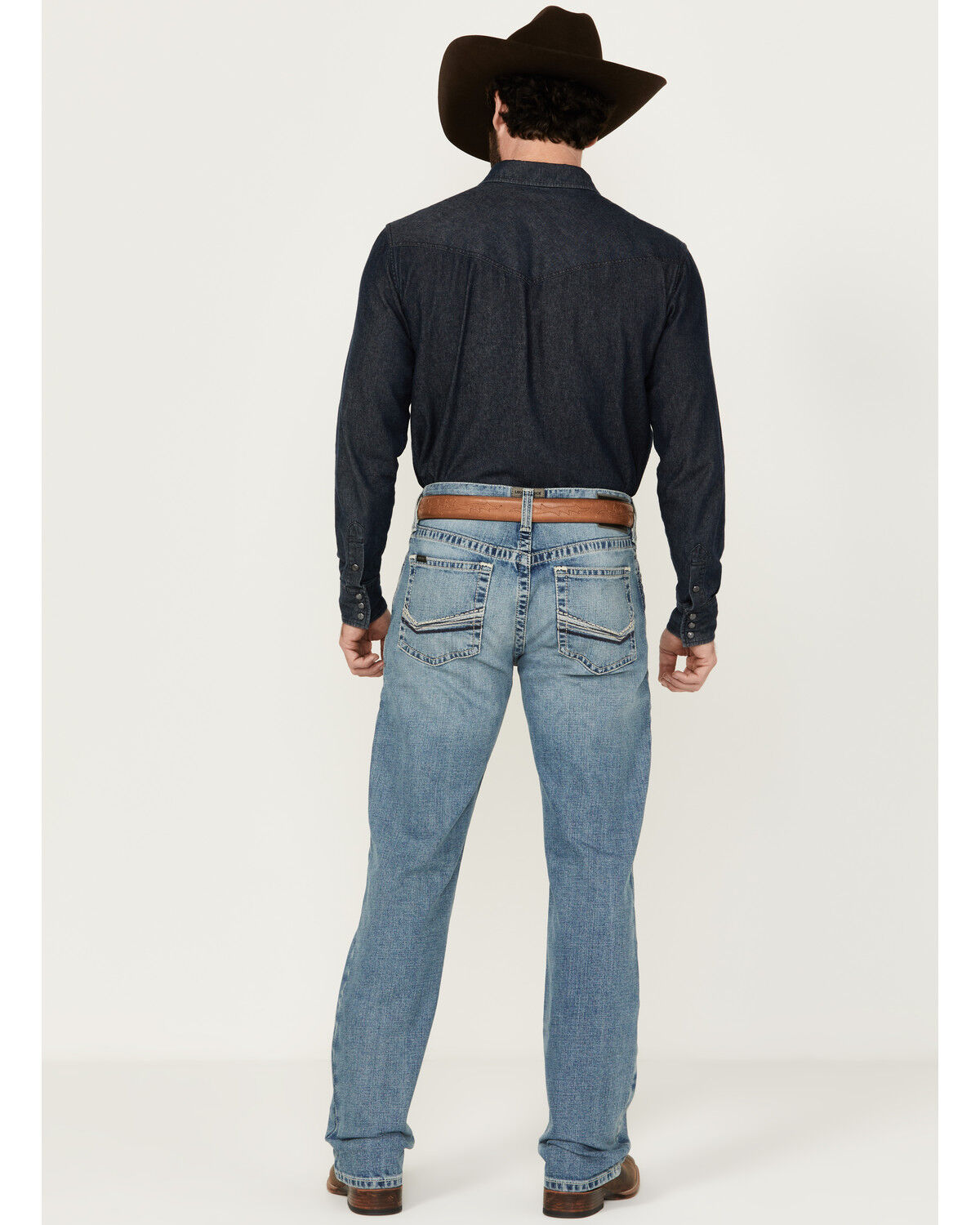 Image #3 - Ariat Men's Boot Barn Exclusive M2 Nolan Badger Medium Wash Relaxed Bootcut Stretch Denim Jeans, Medium Wash, hi-res