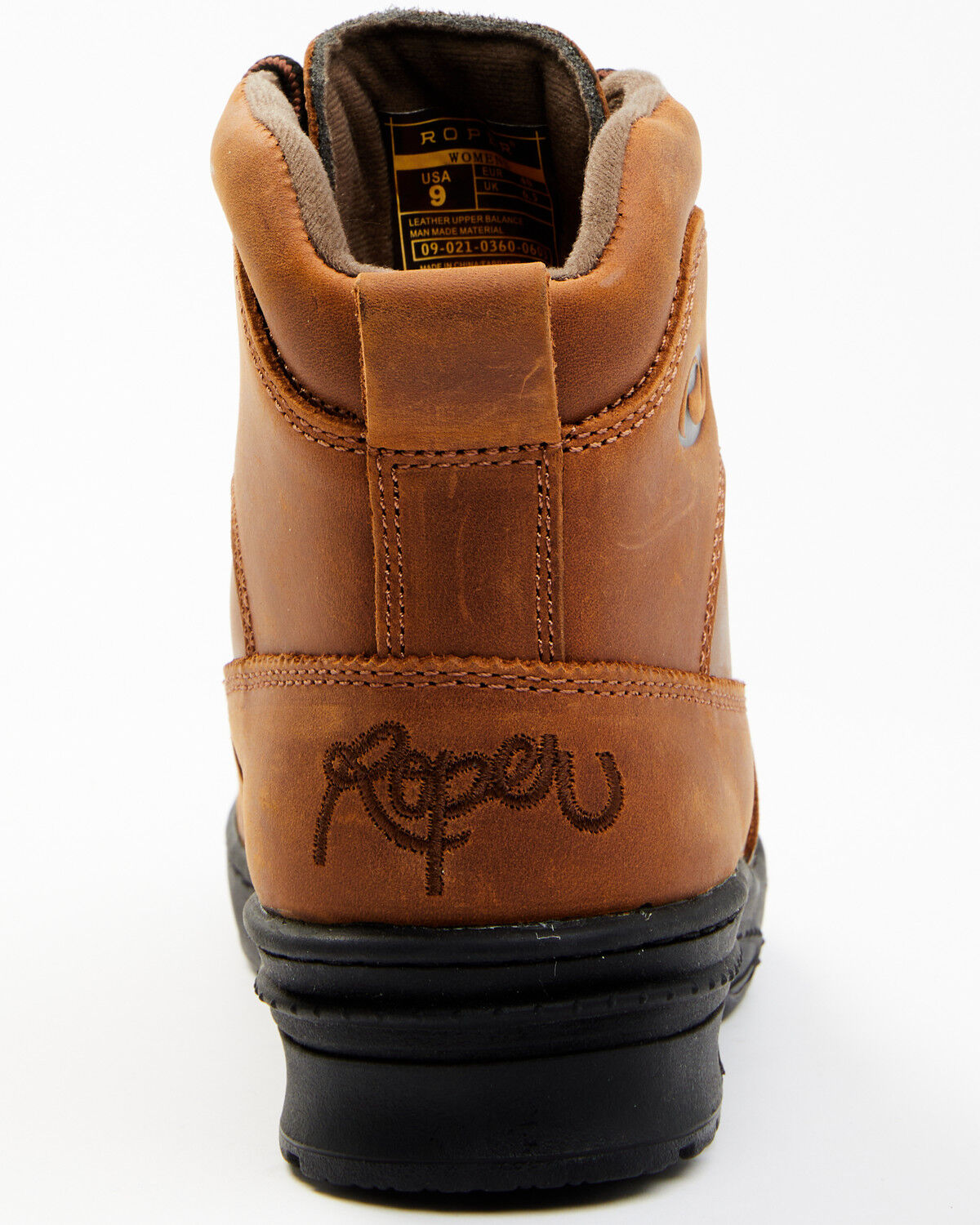 Image #6 - Roper Women's Crossrider Lace-Up HorseShoes - Round Toe, Brown, hi-res