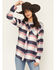 Image #1 - Idyllwind Women's Skip Jack Plaid Print Long Sleeve Snap Flannel Shirt, Indigo, hi-res