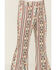 Image #2 - Panhandle Girls' Southwestern Striped Button Flare Stretch Denim Jeans, Natural, hi-res
