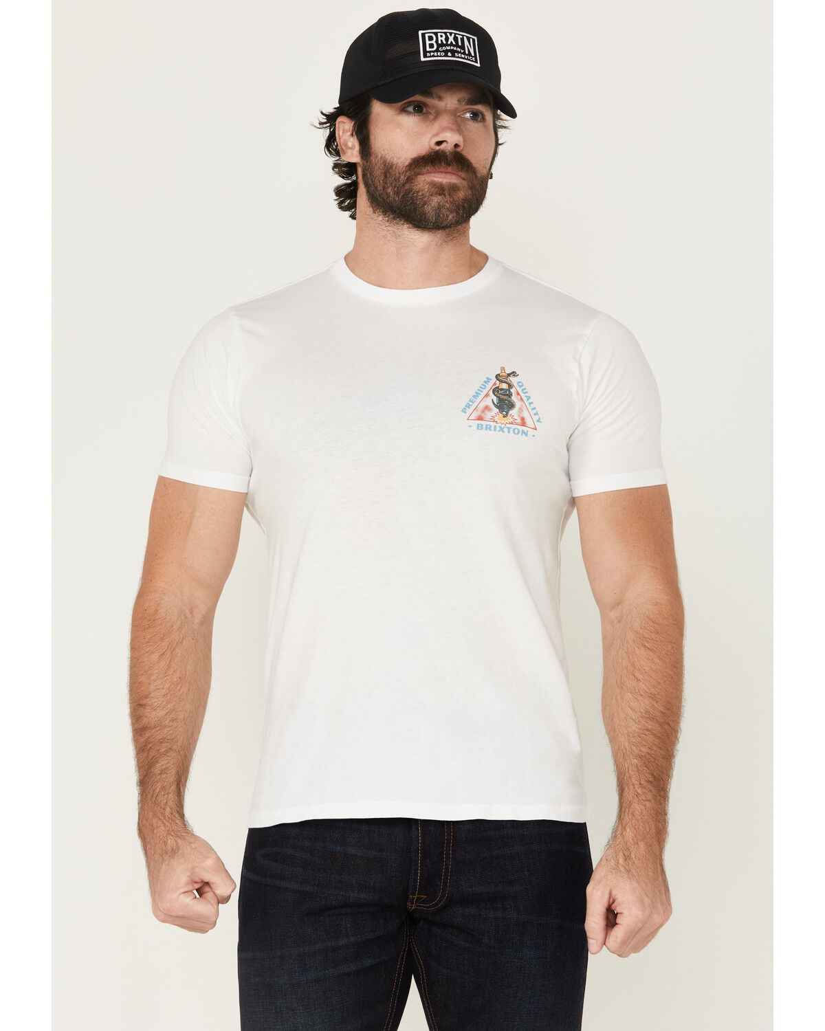 Image #2 - Brixton Men's Sparky Snake Short Sleeve Graphic T-Shirt, White, hi-res