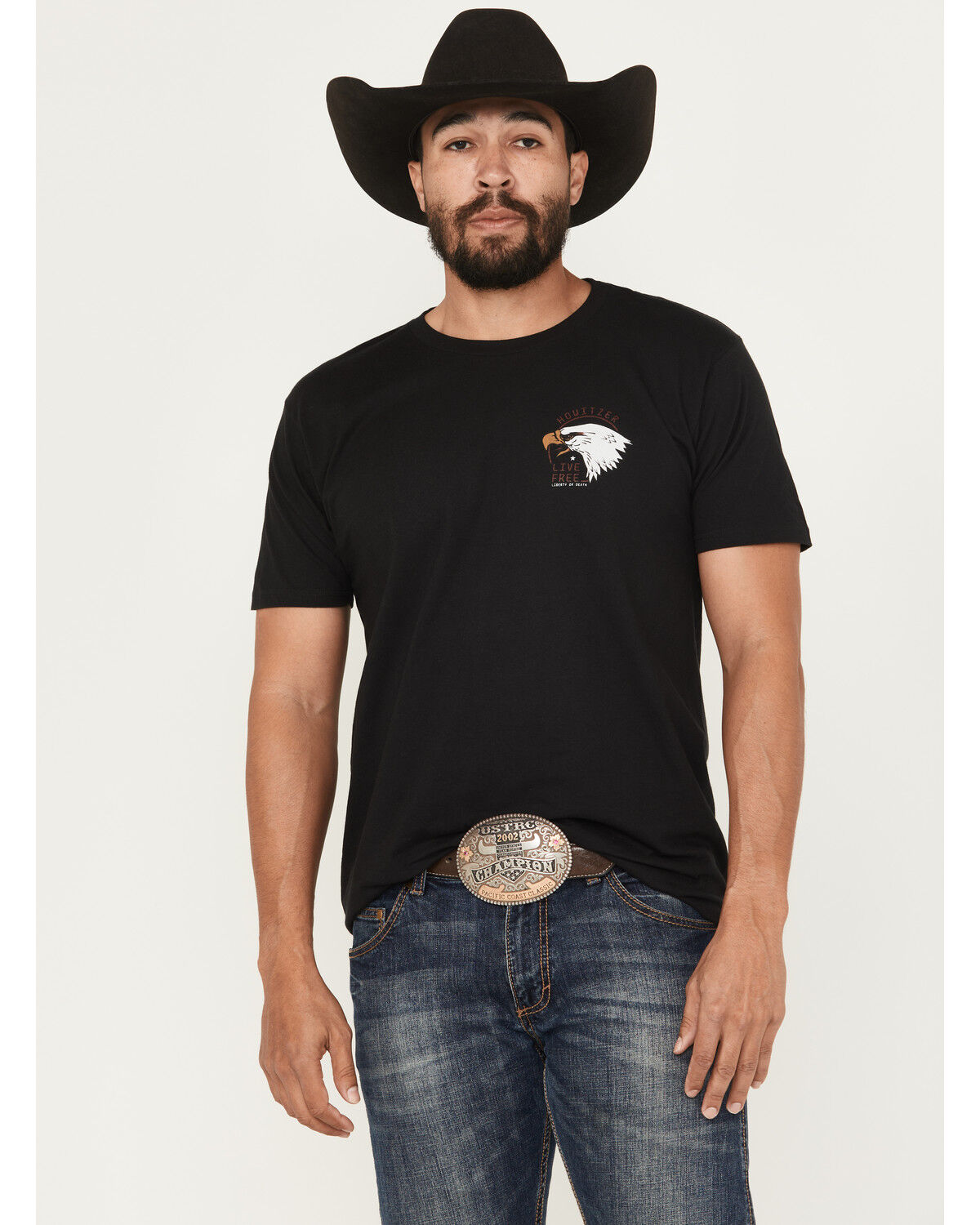 Image #2 - Howitzer Men's Dare Eagle Short Sleeve Graphic T-Shirt, Black, hi-res