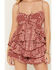 Image #5 - Cleo + Wolf Women's Bandana Print Tiered Mini Skort, Brick Red, hi-res