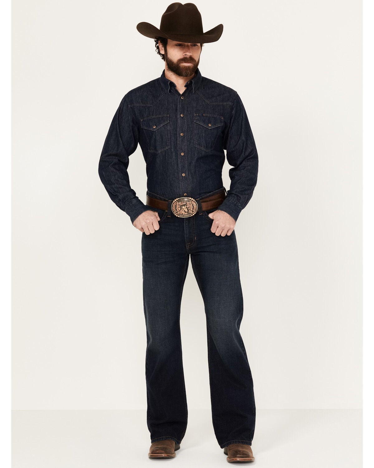 Cody James Men's Reiner Wash Duke Relaxed Bootcut Denim Jeans, Dark Wash, hi-res