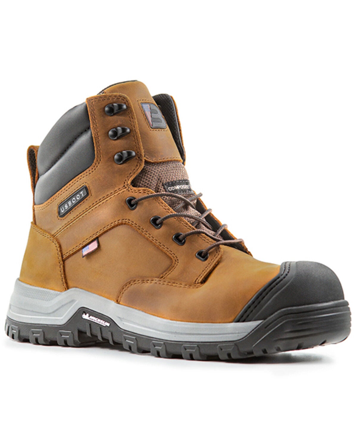Image #1 - US Boot Men's 6" Echo Work Boots - Composite Toe, Sand, hi-res