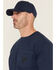 Image #2 - Cody James Men's FR Pocket Bull Solid Snap Long Sleeve Work Shirt, Navy, hi-res