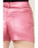 Image #4 - Blue B Women's Mid Rise Coated Rhinestone Fringe Shorts , Pink, hi-res