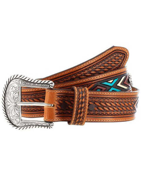 Image #1 - Tony Lama Men's Sierra Sunrise Leather Belt , Brown, hi-res
