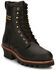 Image #1 - Chippewa Men's Waterproof & Insulated 8" Logger Boots - Steel Toe, Black, hi-res