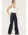 Image #1 - Ariat Women's Dark Wash Ultra High Rise Veronica Wide Leg Stretch Denim Jeans, Dark Wash, hi-res