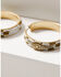 Image #2 - Lainey Wilson Women's Beaded Hoop Earrings, Gold, hi-res