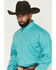 Image #2 - George Strait by Wrangler Men's Solid Long Sleeve Button-Down Stretch Western Shirt, Teal, hi-res