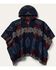 Image #1 - Stetson Women's Southwestern Print Hooded Shawl, Navy, hi-res