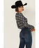 Image #4 - Beyond The Radar Women's Floral Mesh Long Sleeve Top, Black, hi-res