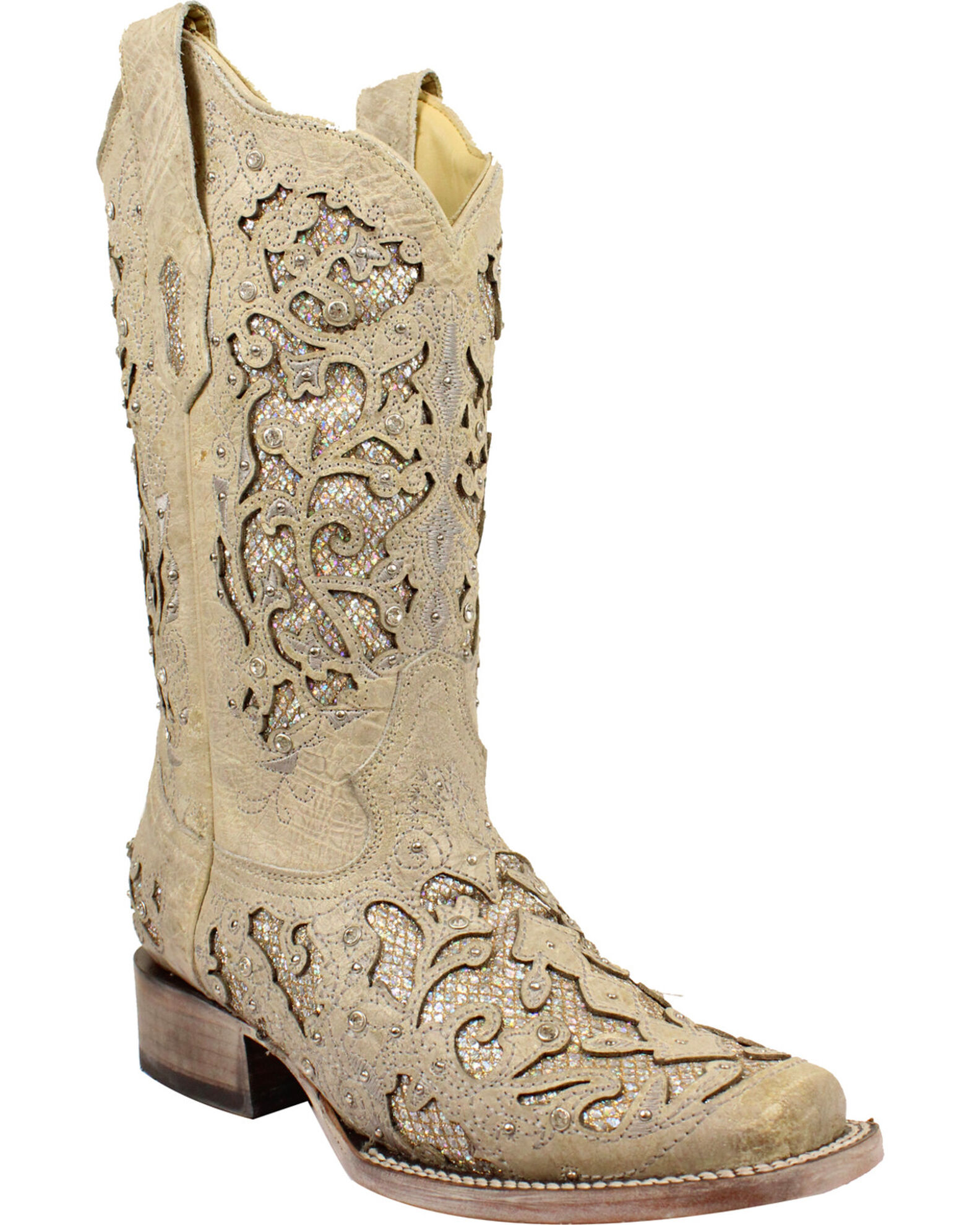 White glitter hotsell corral boots