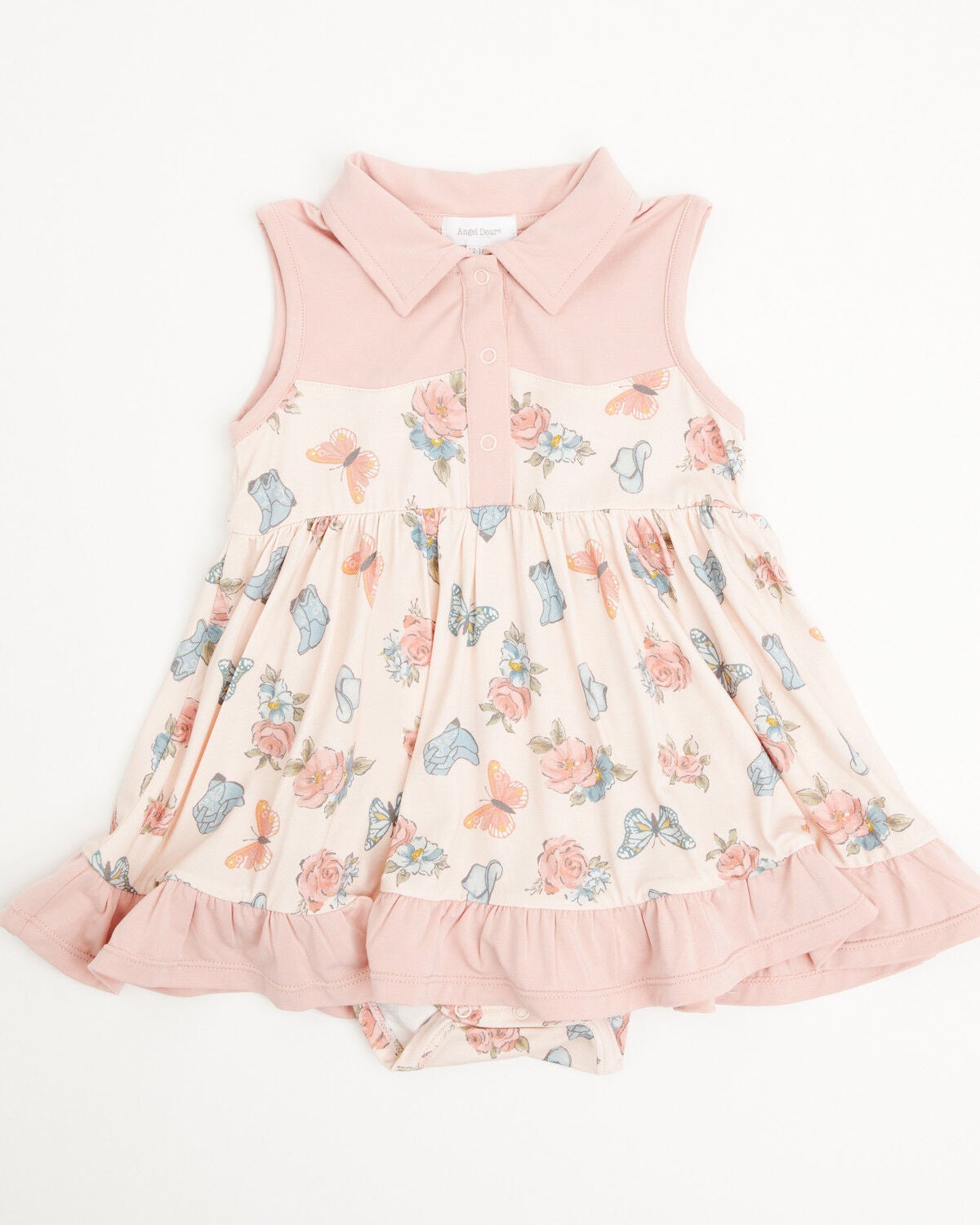 Image #1 - Angel Dear Infant Girls' Country Girl Sleeveless Snap Dress, Pink, hi-res