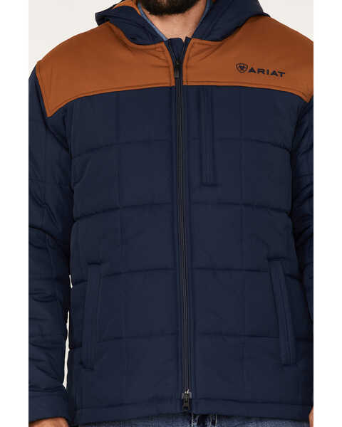 Image #3 - Ariat Men's Two Tone Crius Hooded Insulated Jacket, Navy, hi-res