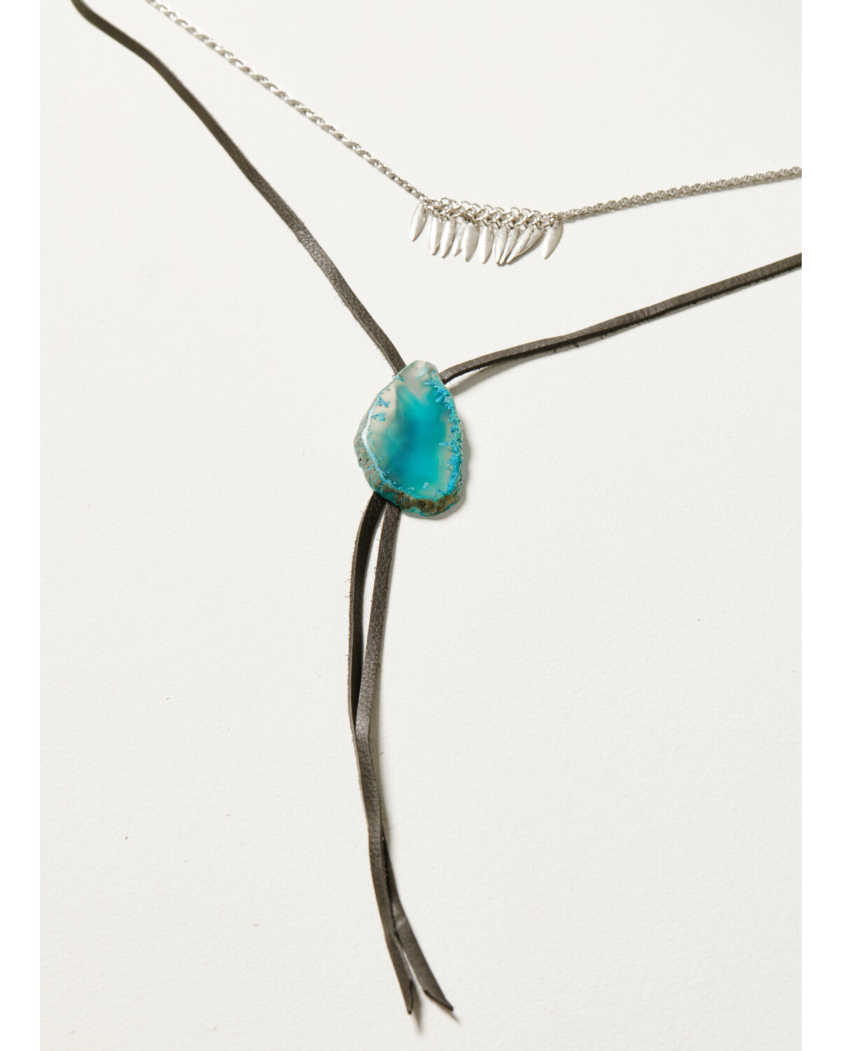 Image #1 - Shyanne Women's Monument Valley Blue Agate Stone Necklace, Silver, hi-res