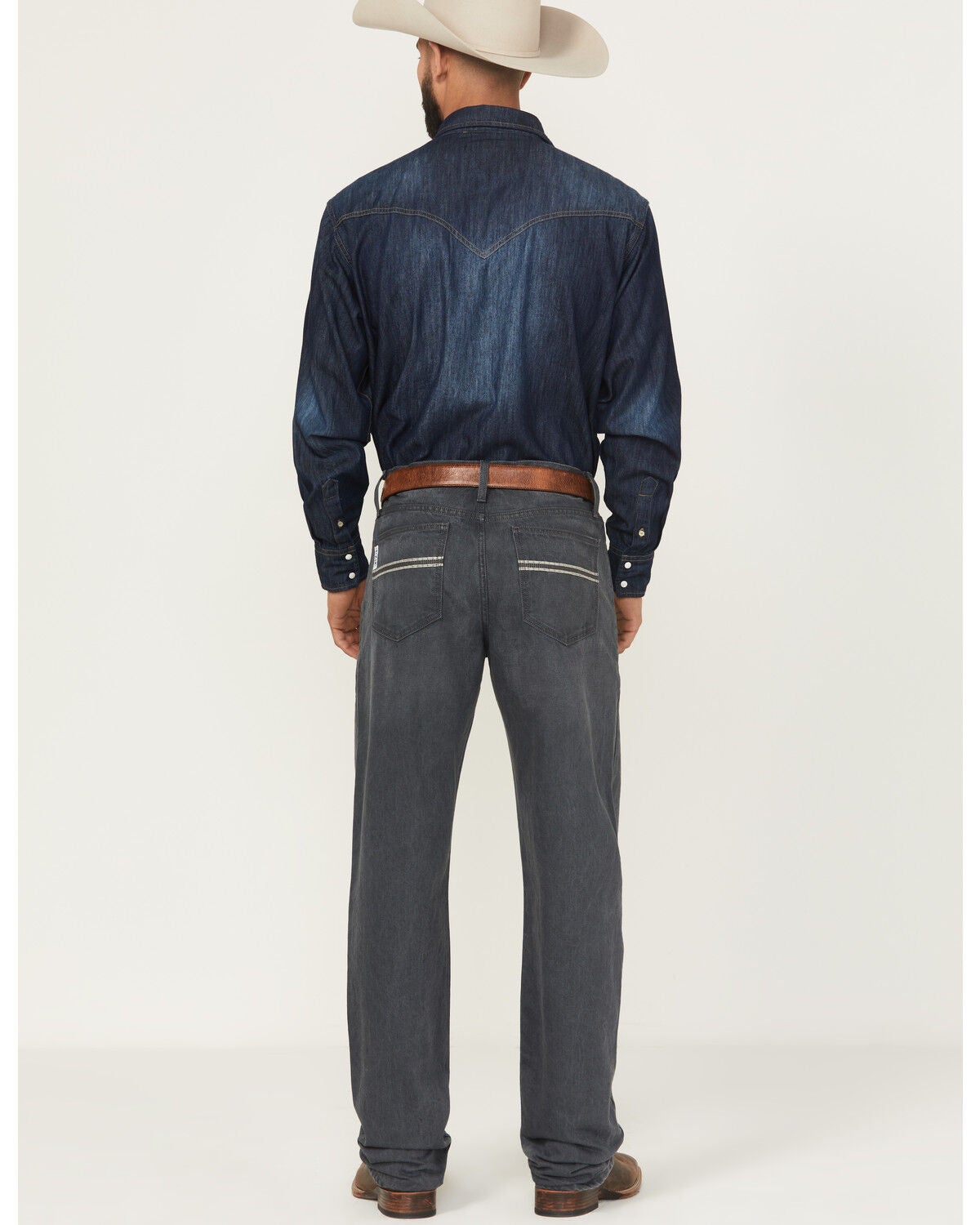 Image #3 - Cinch Men's White Label Medium Wash Relaxed Bootcut Denim Jeans, Grey, hi-res