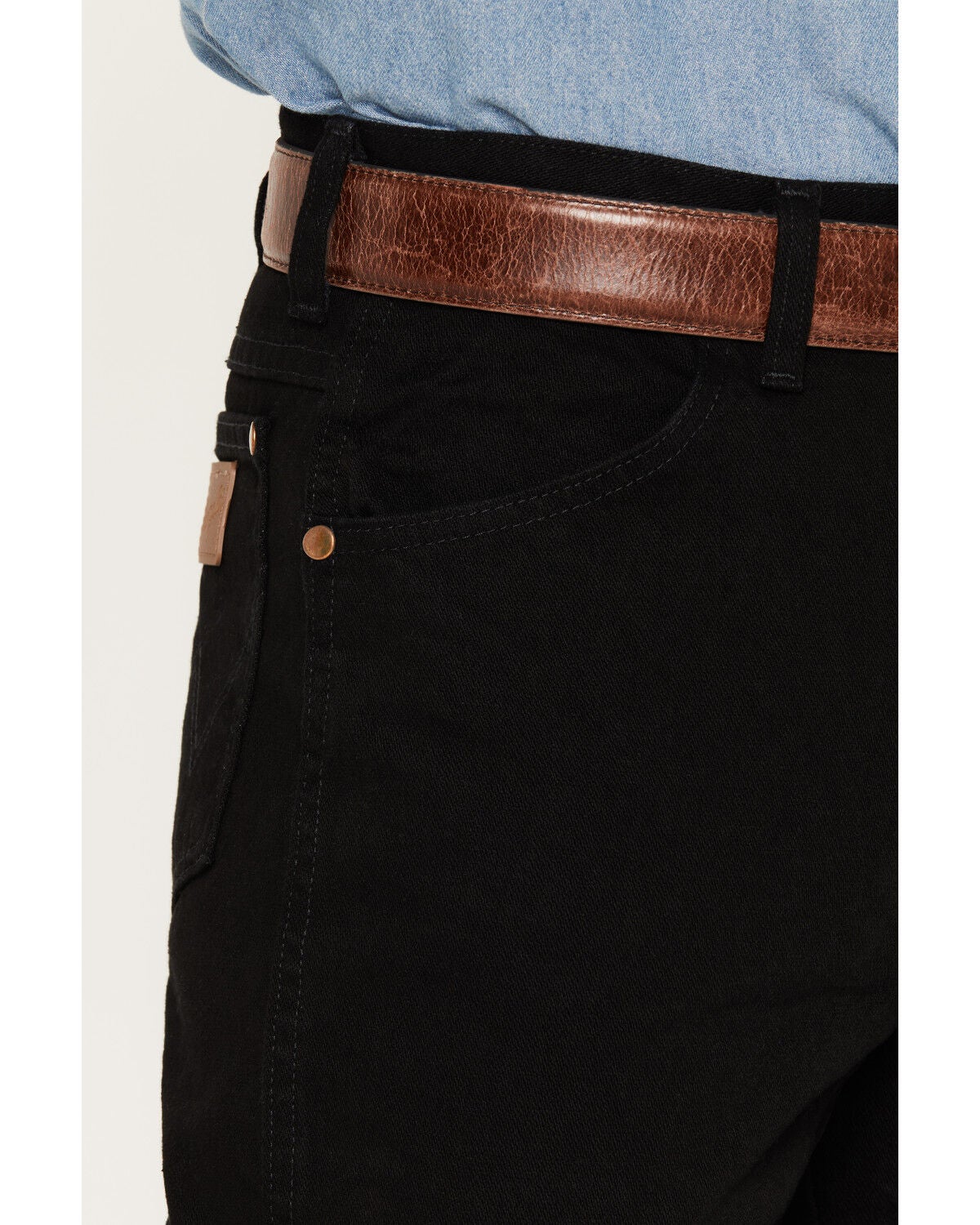 Image #2 - Wrangler Men's 936 High Rise Prewashed Cowboy Cut Slim Straight Jeans, Shadow Black, hi-res