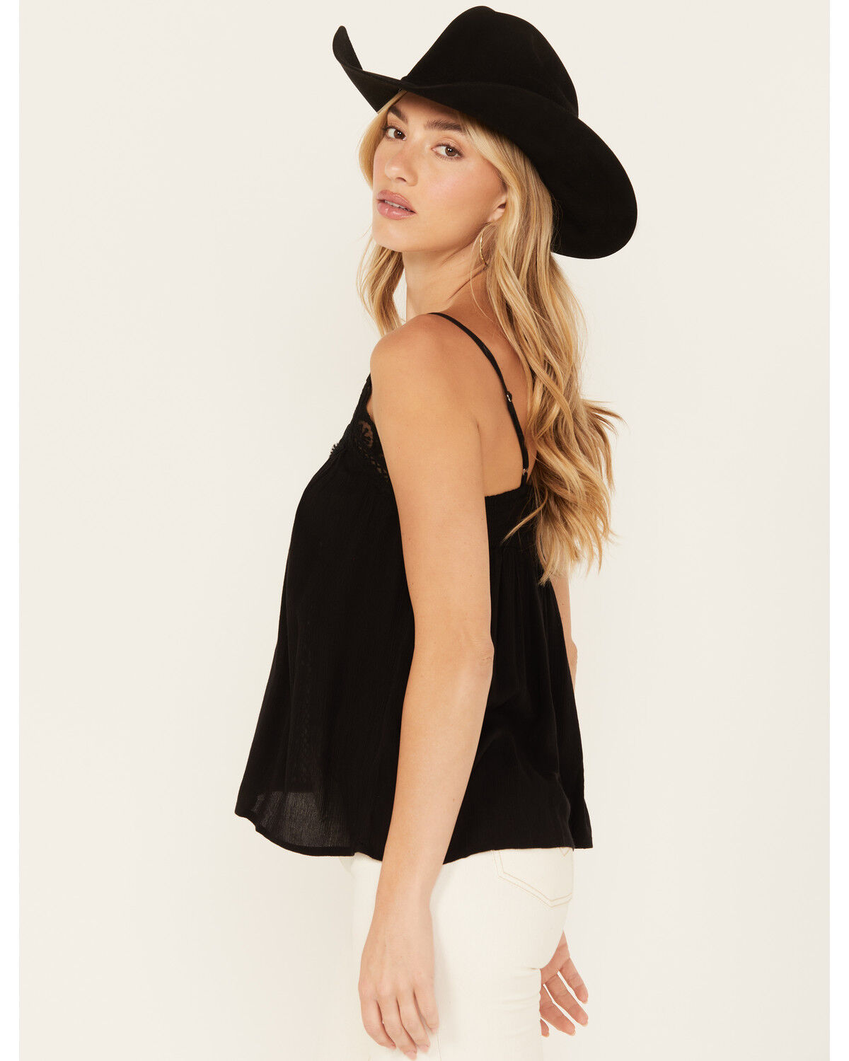 Image #2 - Shyanne Women's Lace Trim Cami, Black, hi-res