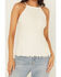 Image #3 - Shyanne Women's Stretch Lace Halter Fringe Tank, Cream, hi-res