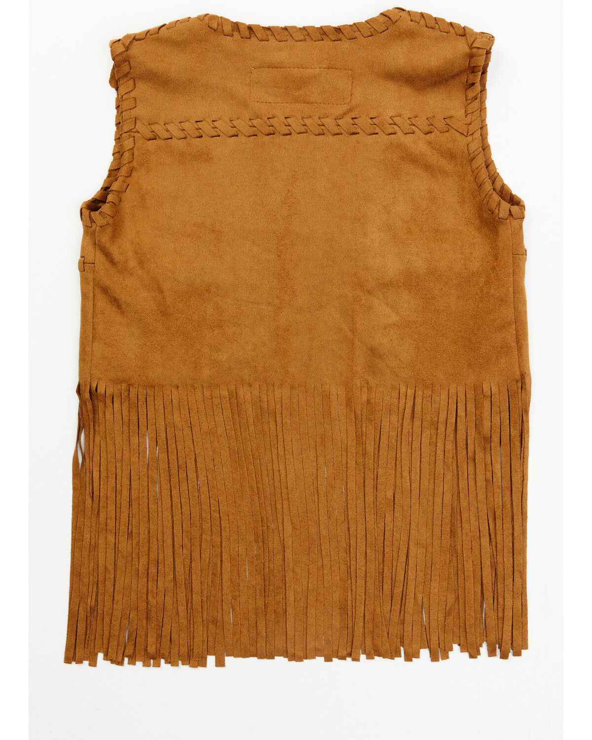 Image #3 - Fornia Toddler-Girls' Camel Whipstitch Fringe Faux-Suede Vest, Camel, hi-res