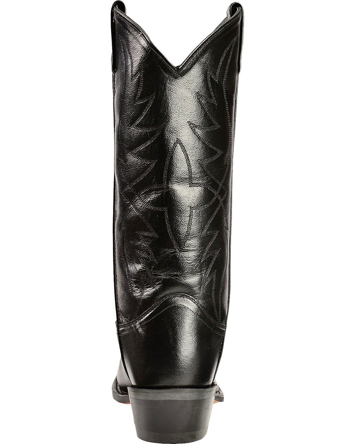Image #7 - Old West Men's Smooth Leather Western Boots - Round Toe, Black, hi-res