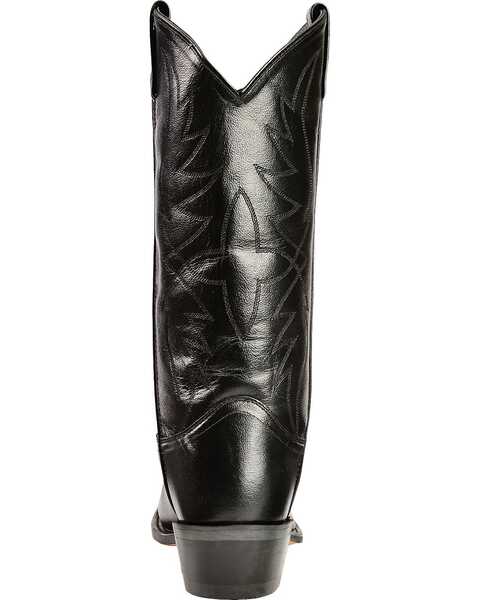 Old West Smooth Leather Cowboy Boots - Medium Toe, Black, hi-res