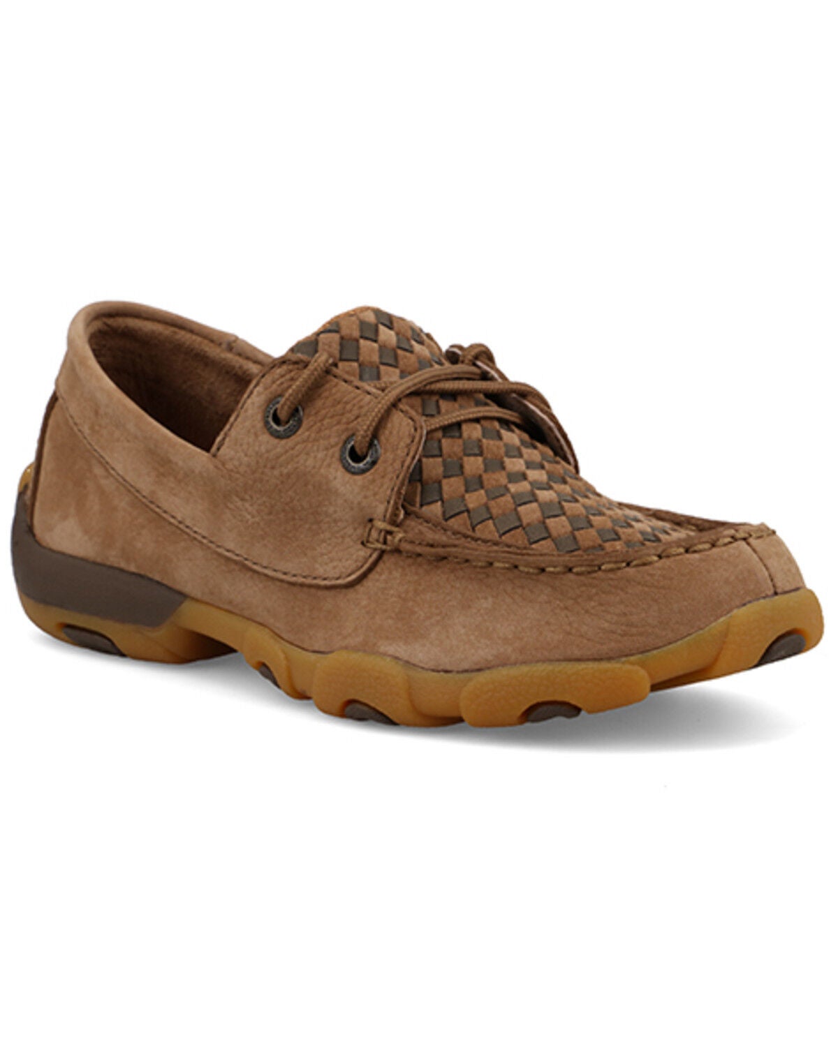 Twisted X Boys' Boat Shoe Driving Mocs, Camel, hi-res