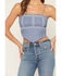 Image #3 - Miss Me Women's Studded Cropped Tank Top, Blue, hi-res