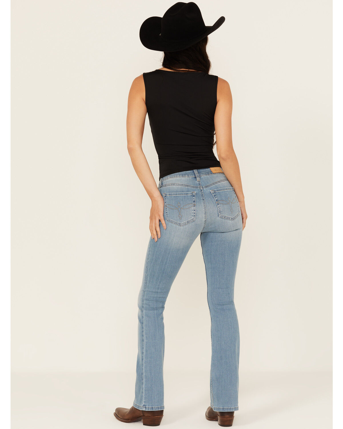 Image #3 - Shyanne Women's Aria Medium Rise Bootcut Super Stretch Denim Jeans, Light Wash, hi-res
