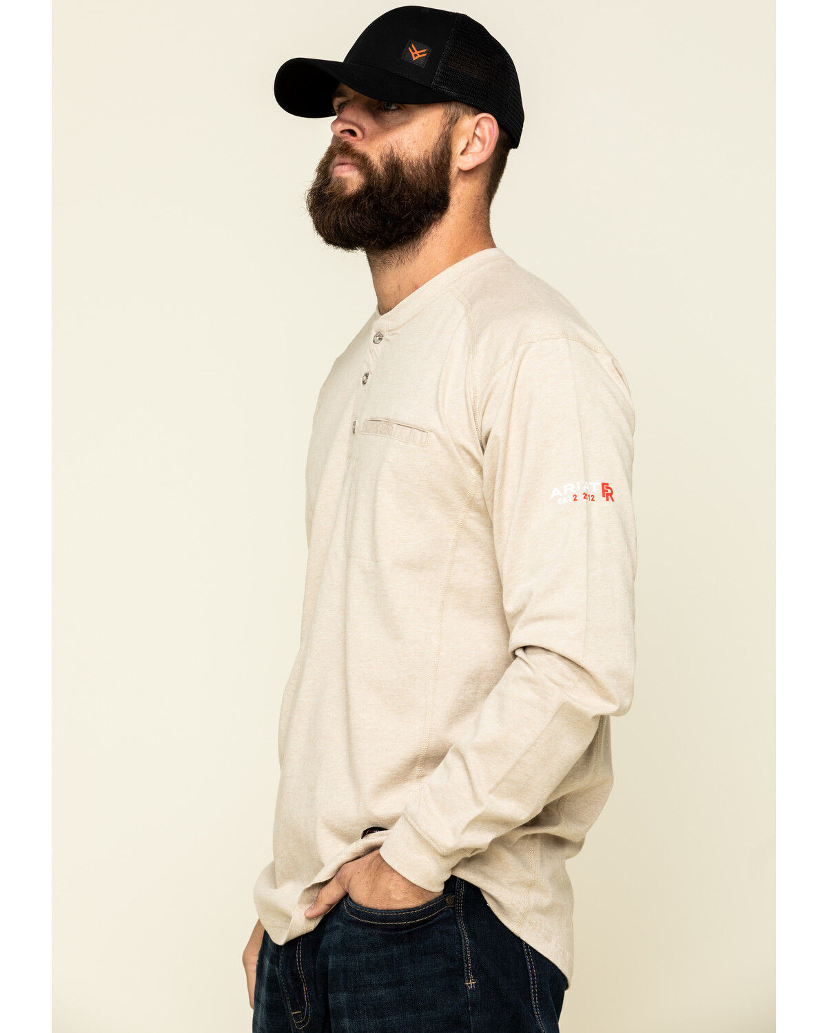 Image #3 - Ariat Men's FR Air Henley Soar Graphic Long Sleeve Work T-Shirt, , hi-res