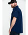 Hawx Men's Solid Yarn Dye Two Pocket Short Sleeve Work Shirt , Navy, hi-res