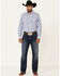Image #2 - Wrangler 20X Men's Striped Long Sleeve Snap Western Shirt, Blue, hi-res