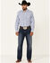 Image #2 - Wrangler 20X Men's Striped Long Sleeve Snap Western Shirt , Blue, hi-res
