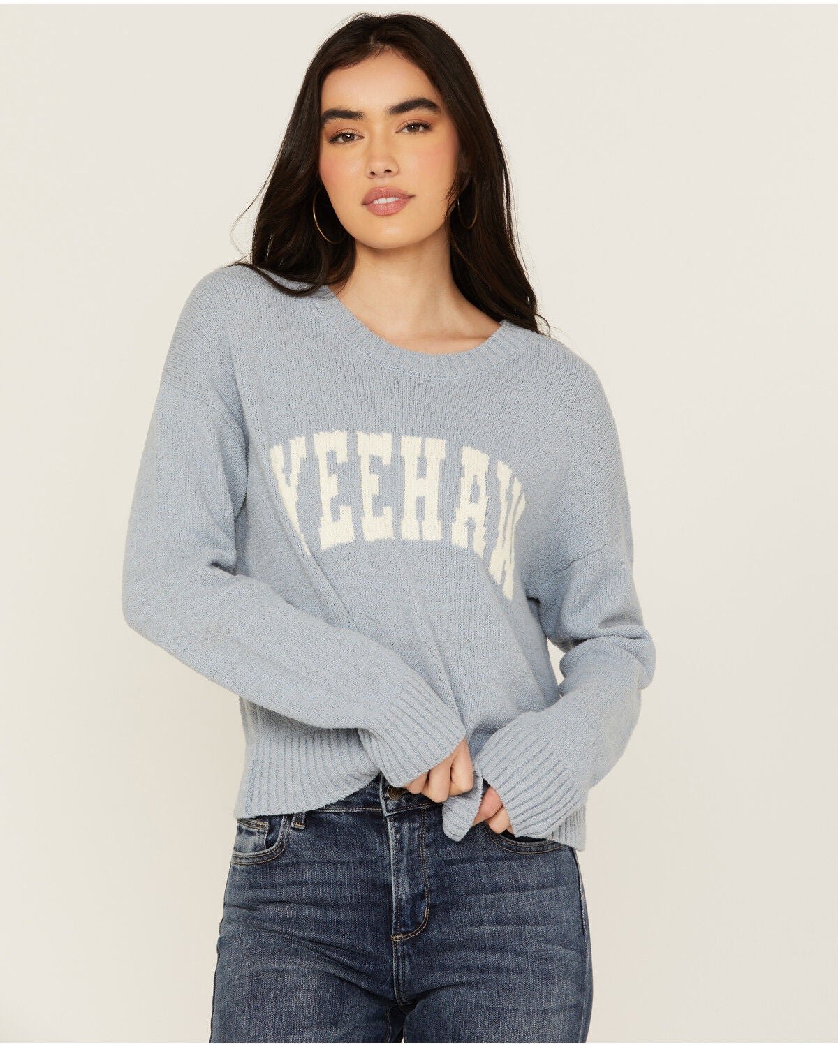 White Crow Women's Yeehaw Lightweight Sweater, Blue, hi-res