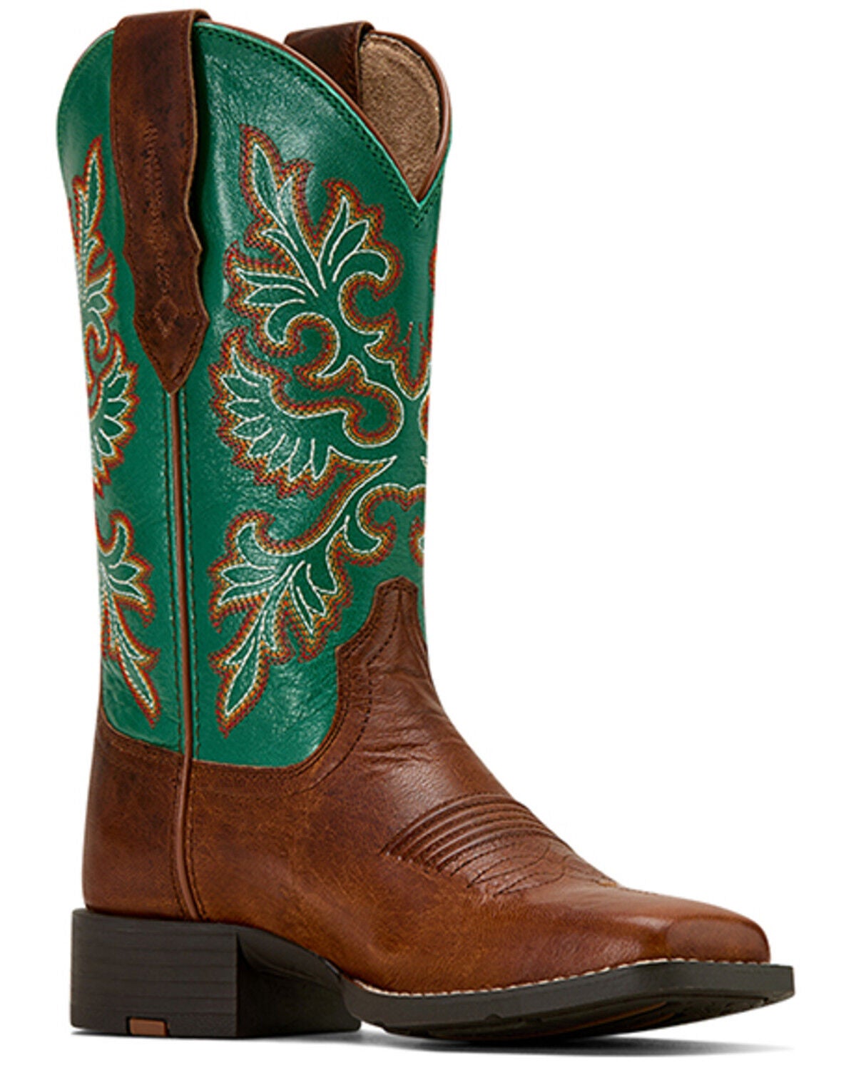 Ariat Women's Round Up Performance Western Boots - Broad Square Toe, Brown, hi-res