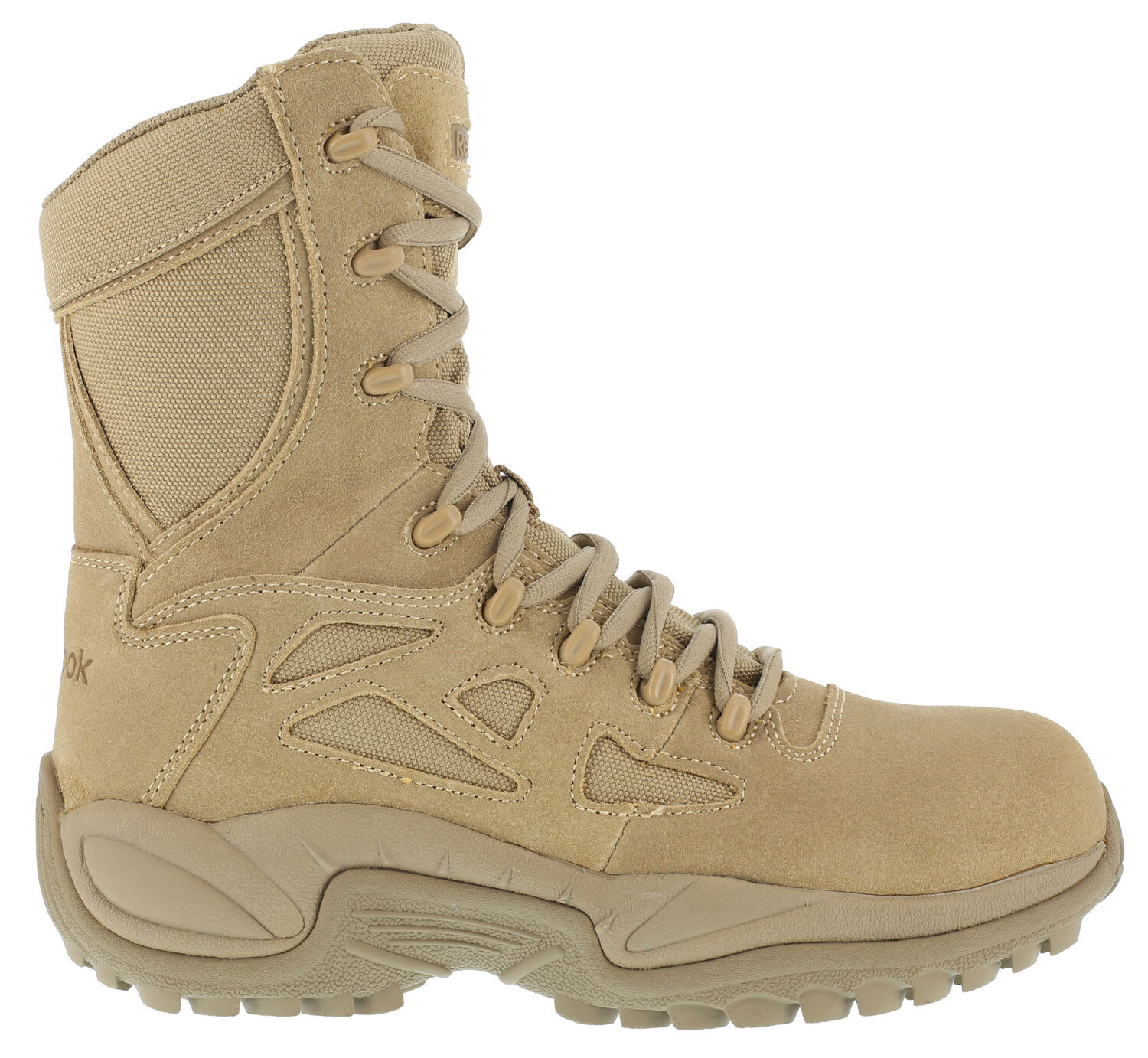 Image #3 - Reebok Men's Stealth 8" Lace-Up Side-Zip Work Boots, Desert Khaki, hi-res