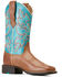 Image #1 - Ariat Women's Round Up StretchFit Western Boots - Broad Square Toe, Brown, hi-res