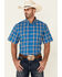 Image #1 - Cody James Core Men's Volt Plaid Print Short Sleeve Button Down Western Shirt, , hi-res