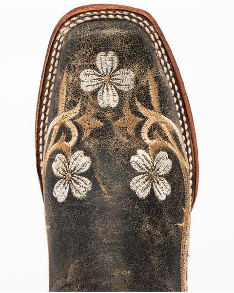 Image #6 - Circle G Women's Honey Cowhide Western Boots - Square Toe , Honey, hi-res