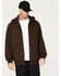 Image #1 - Hawx Men's Logo Quilted Hooded Zip Jacket, Brown, hi-res