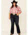 Image #2 - Ariat Women's R.E.A.L Billie Jean Plaid Long Sleeve Western Core Shirt - Plus , Red, hi-res