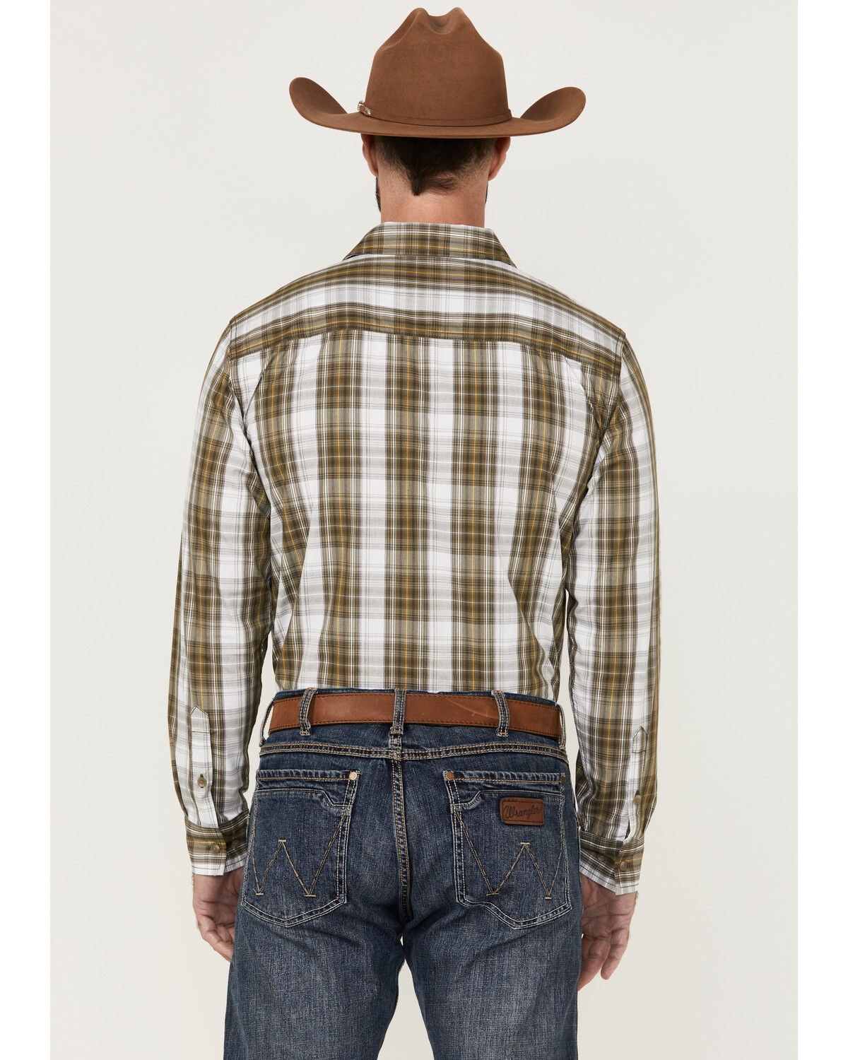 Image #4 - Gibson Men's Station Plaid Long Sleeve Button-Down Western Shirt, Navy, hi-res