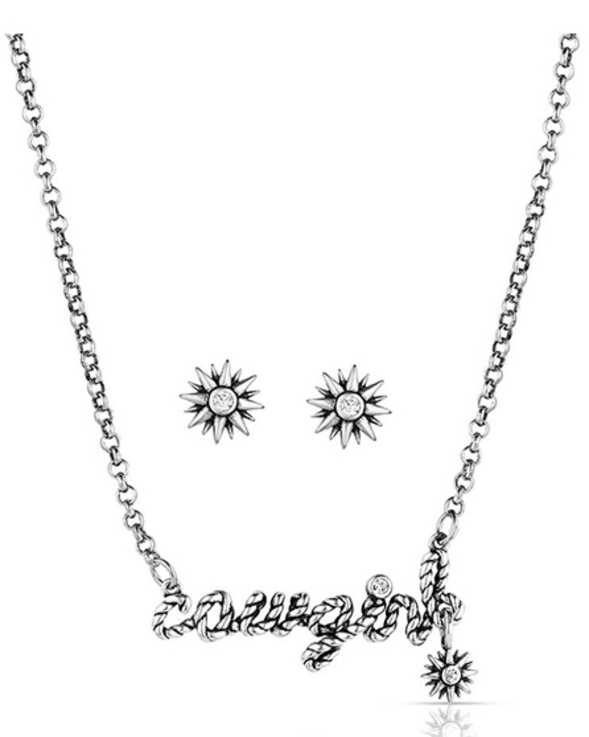 Montana Silversmiths Women's For The Cowgirls Jewelry Set - 2 Piece, Silver, hi-res