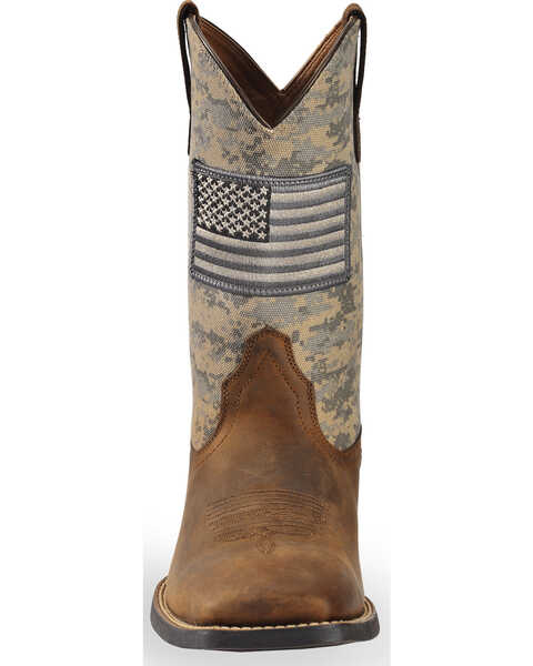 Image #4 - Ariat Men's Distressed Camo Sport Patriot Western Boots - Broad Square Toe , Brown, hi-res